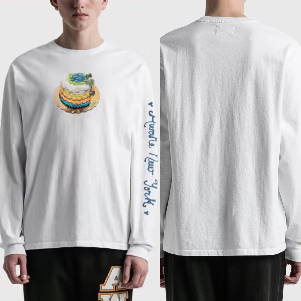 Awake NY Pastel Cake Long Sleeve T-Shirt ,White XL | Mens Streetwear Hypebeast